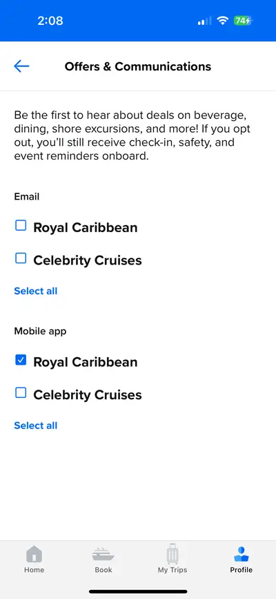 Notification settings