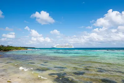View of Symphony of the Seas from Costa Maya