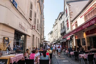 Walking through a street in Europe