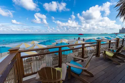 Deck chairs at the bar