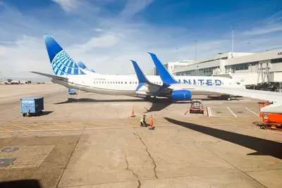 United airplane at Denver Airport
