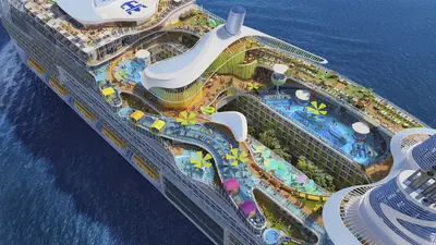 Pool aerial on Icon of the Seas