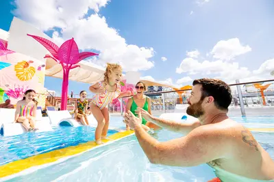 Kids at the pool on Wonder of the Seas