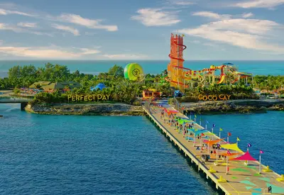 Perfect Day at CocoCay as seen from cruise ship at pier