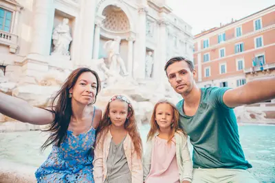 Family visiting Rome
