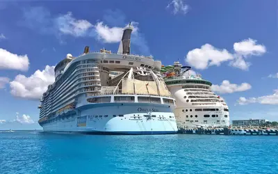 Oasis of the Seas next to Liberty of the Seas in Cozumel