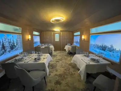 Dining car prototype for Utopia of the Seas