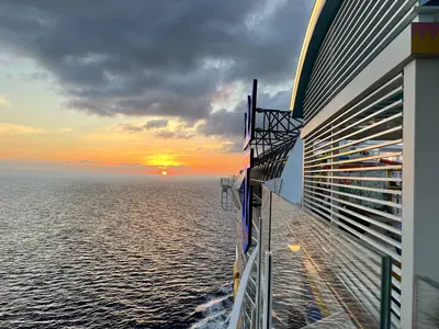 Sunset off Wonder of the Seas