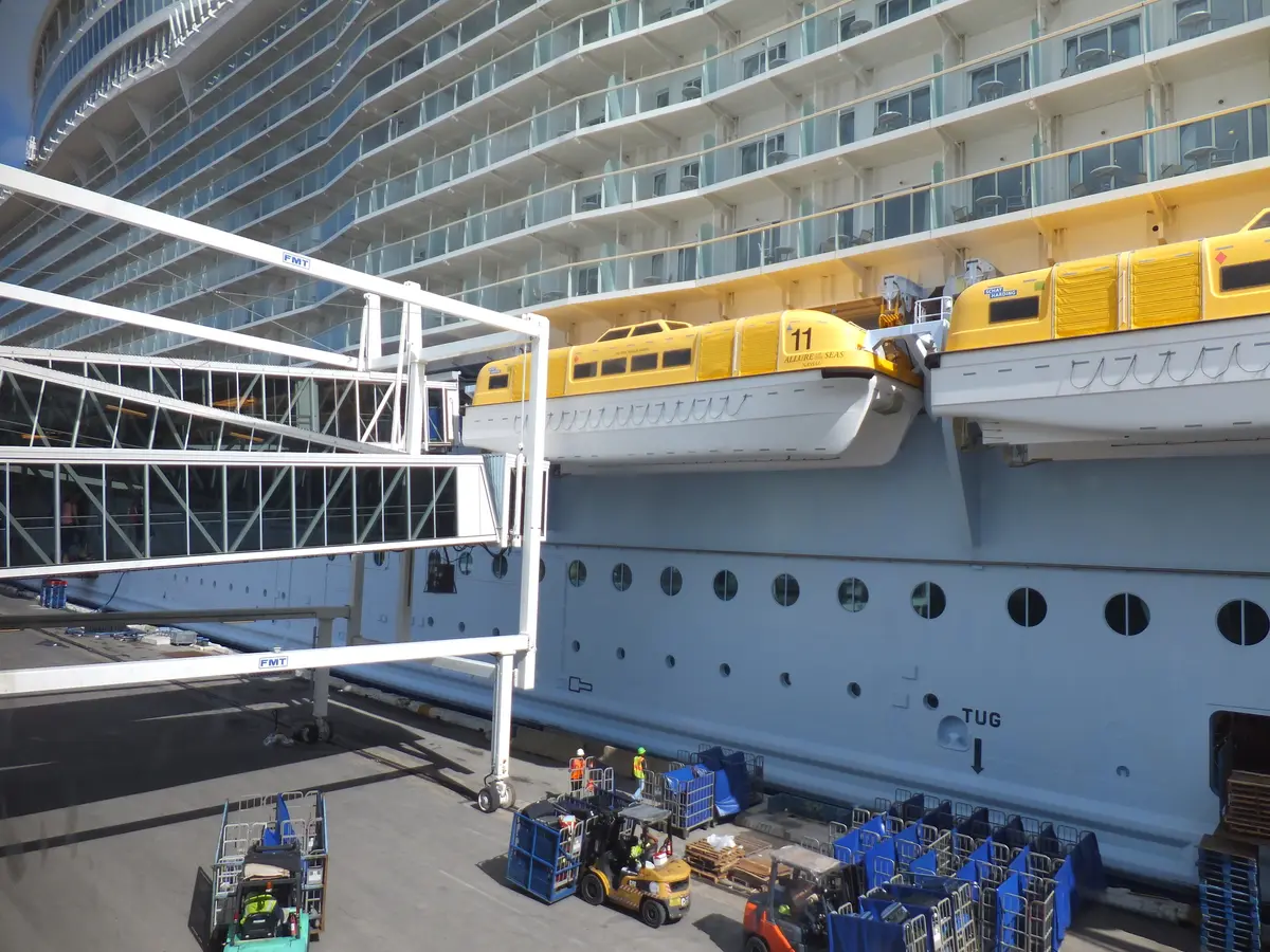 Allure of the Seas at the gangway