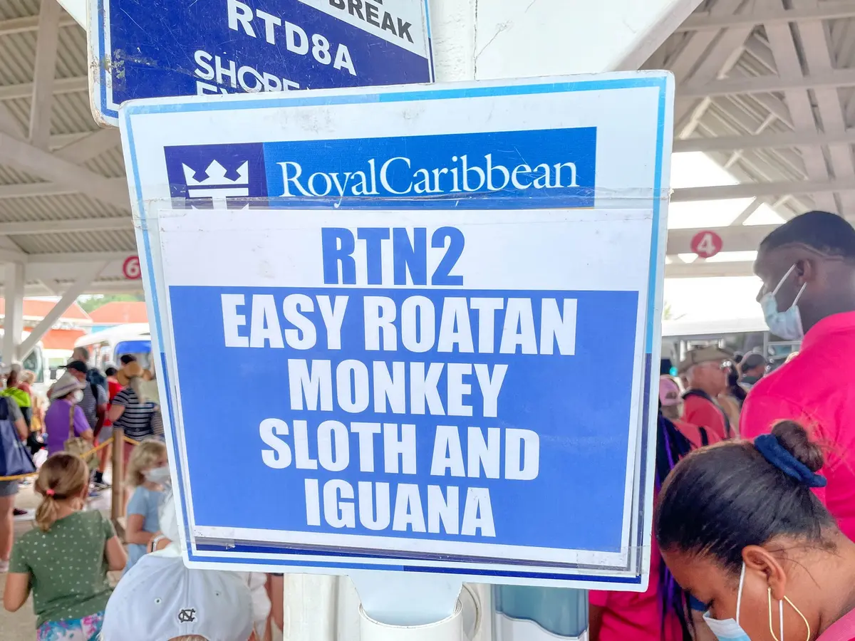 Royal Caribbean excursion sign