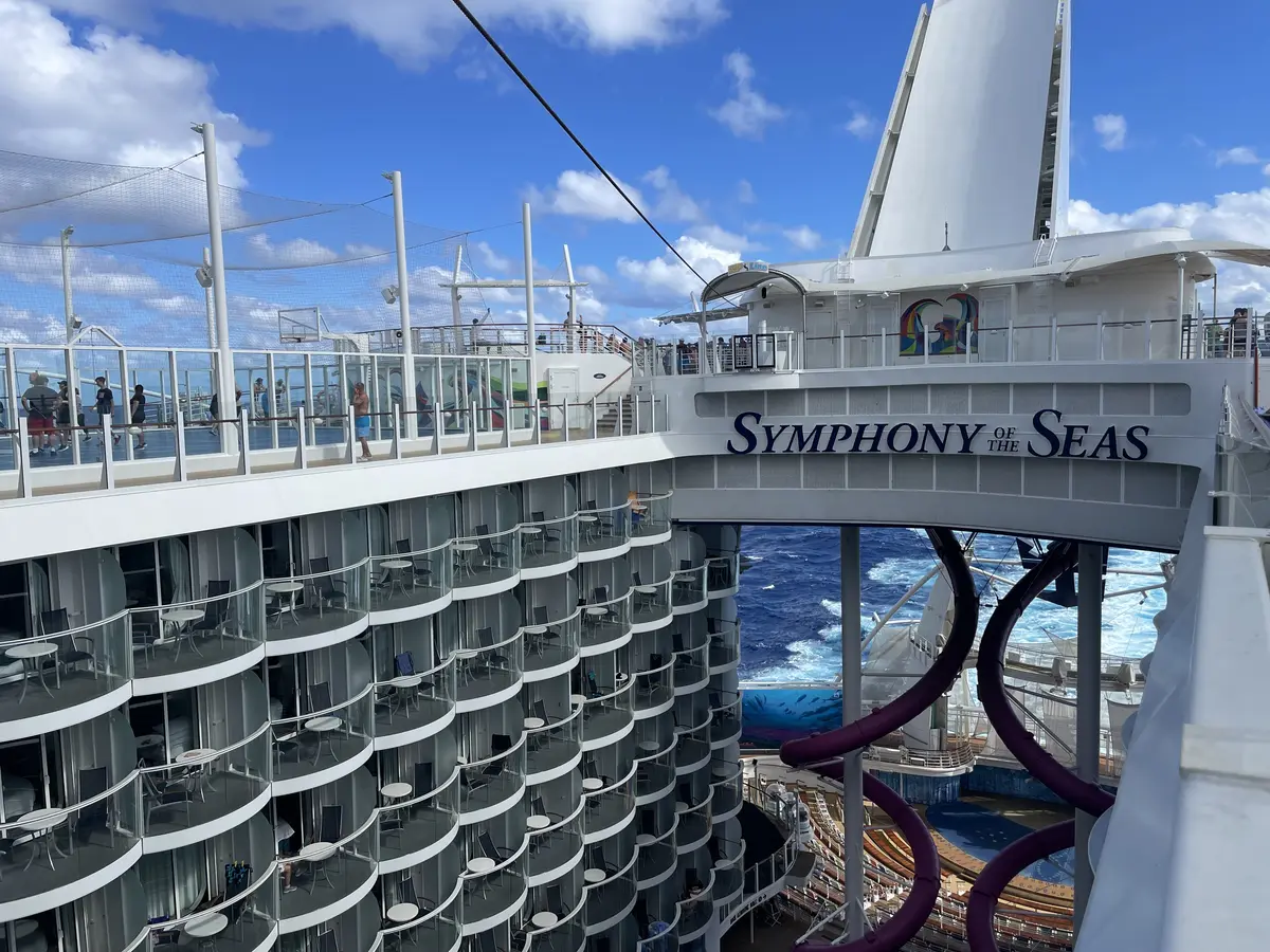 Symphony of the Seas zip line view