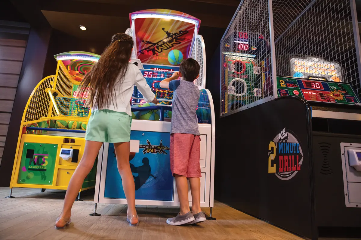 Kids playing in arcade