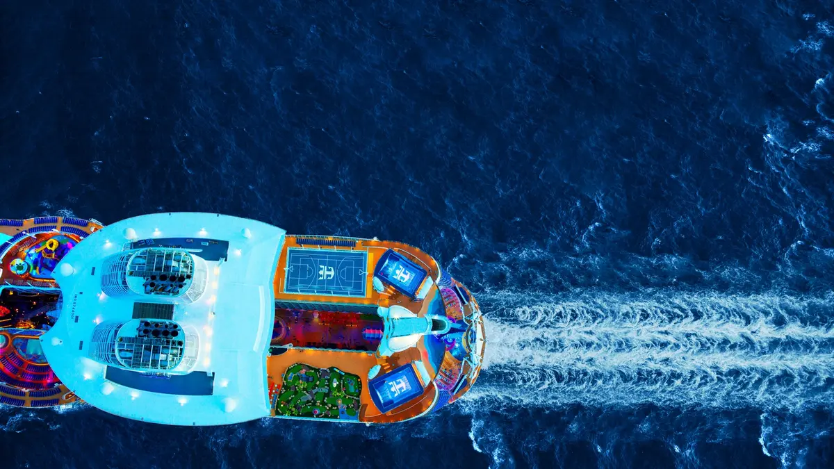 Overhead view of Oasis Class ship