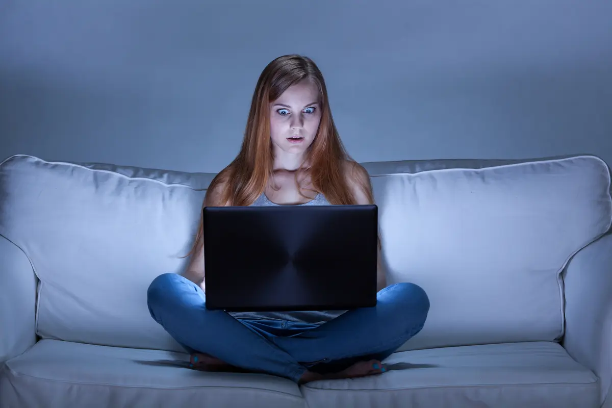Woman using computer