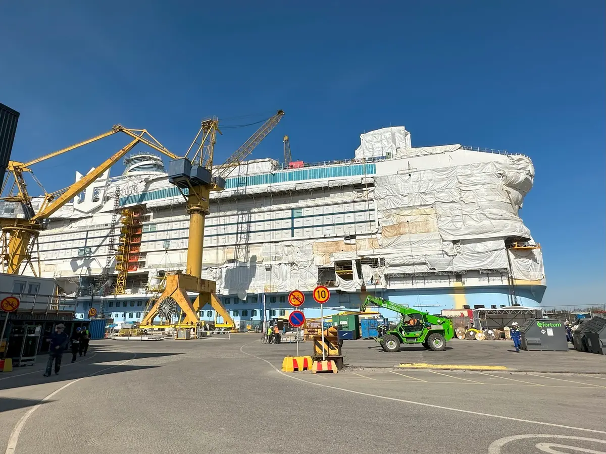 Icon of the Seas under construction in May 2023
