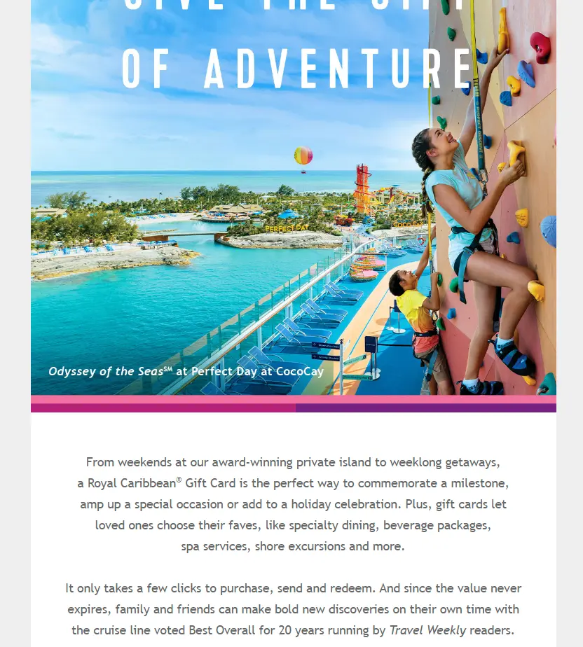 Gift card email