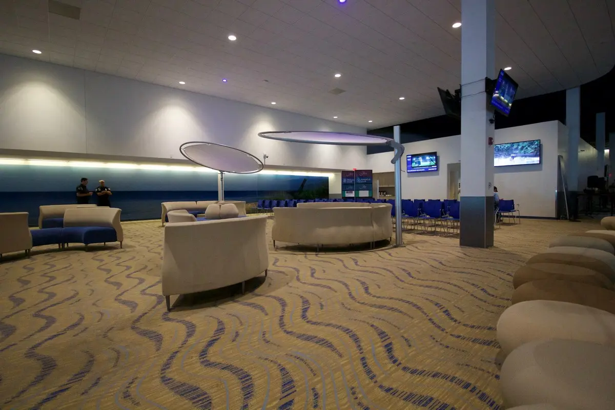 Inside the cruise terminal
