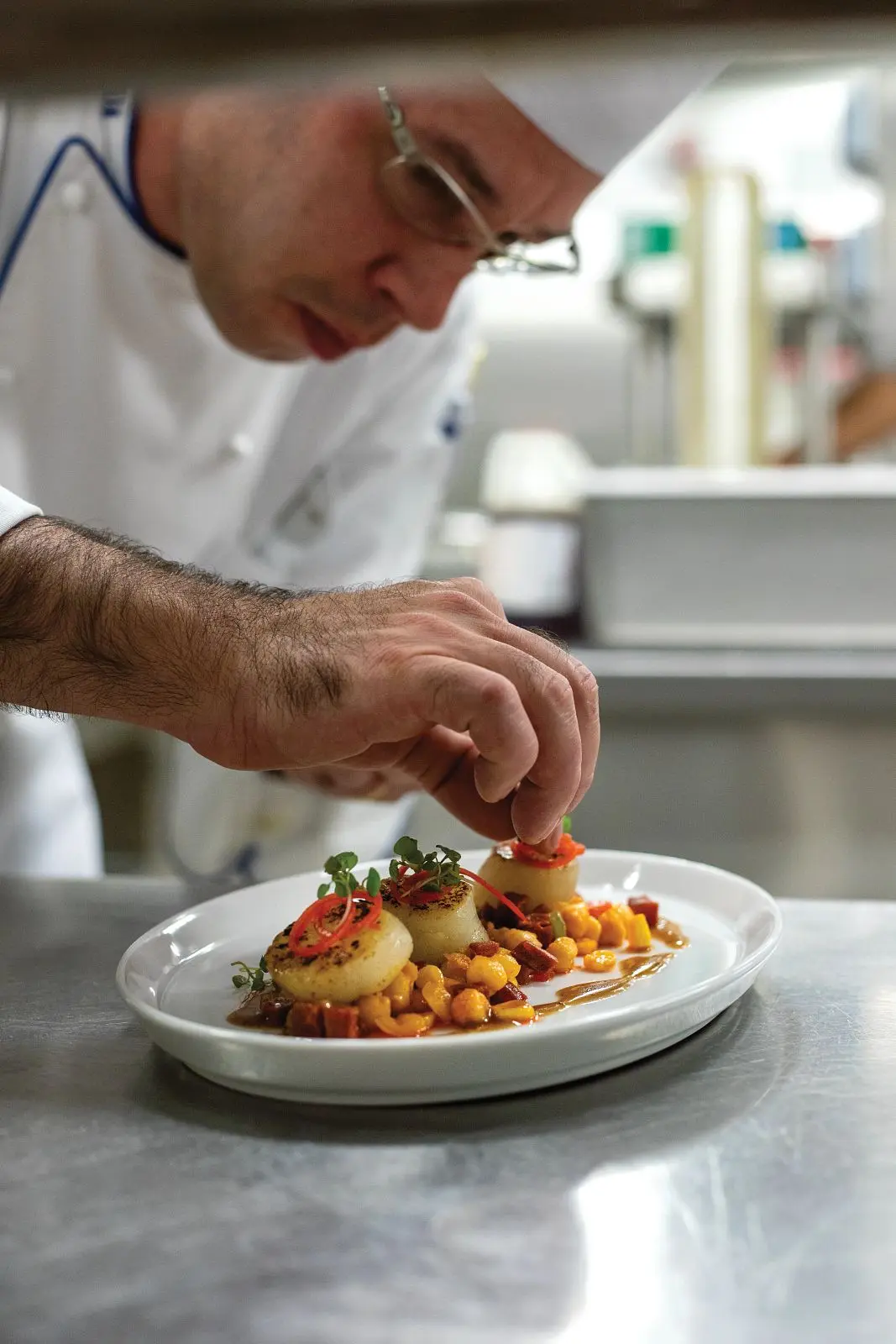 Chef preparing a dish