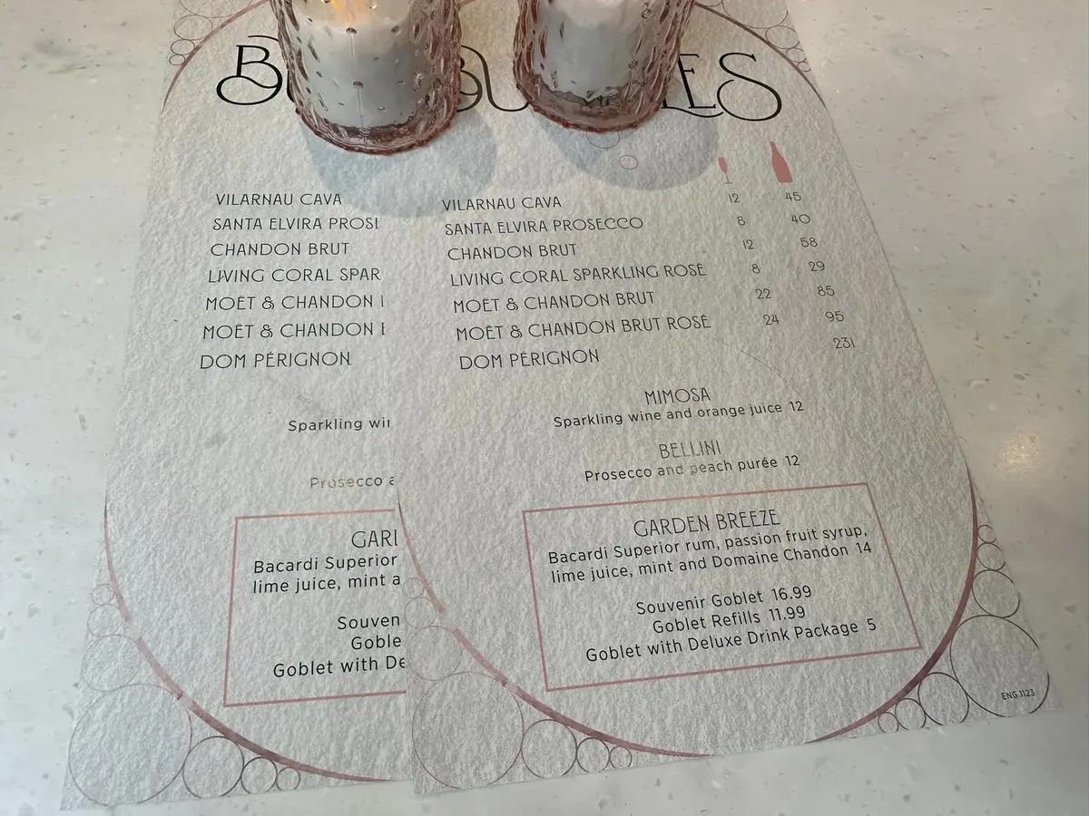 Bubbles menu