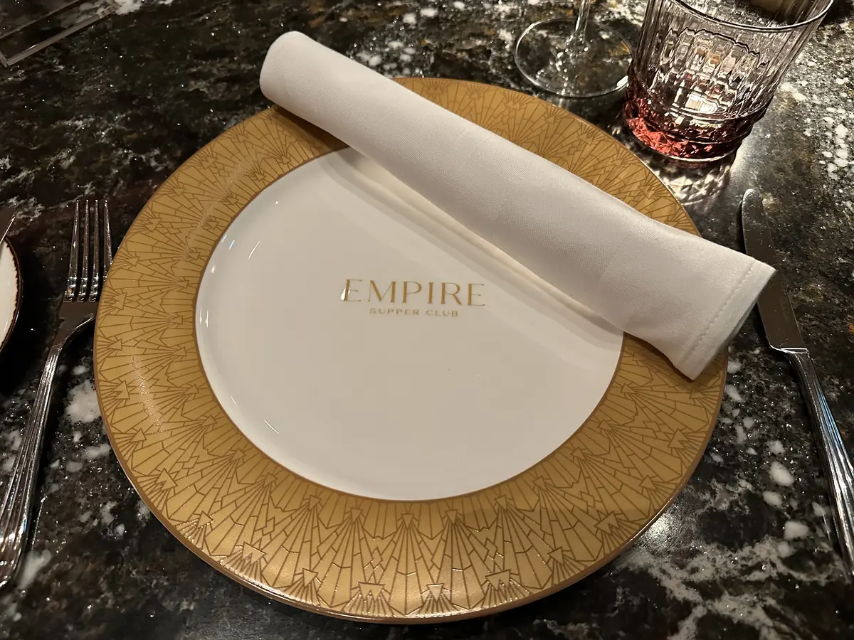 Icon of the Seas Empire Supper Club plate