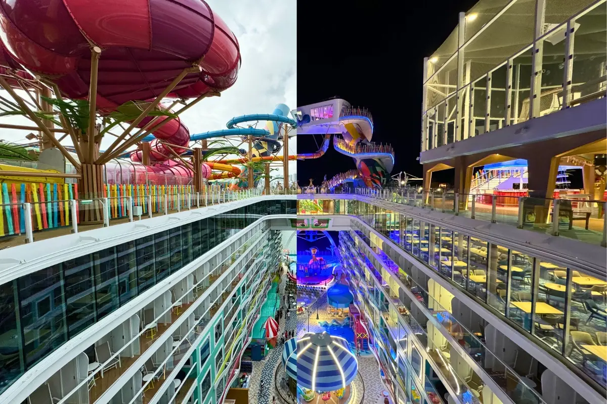 Thrill Island and Surfside at day and night