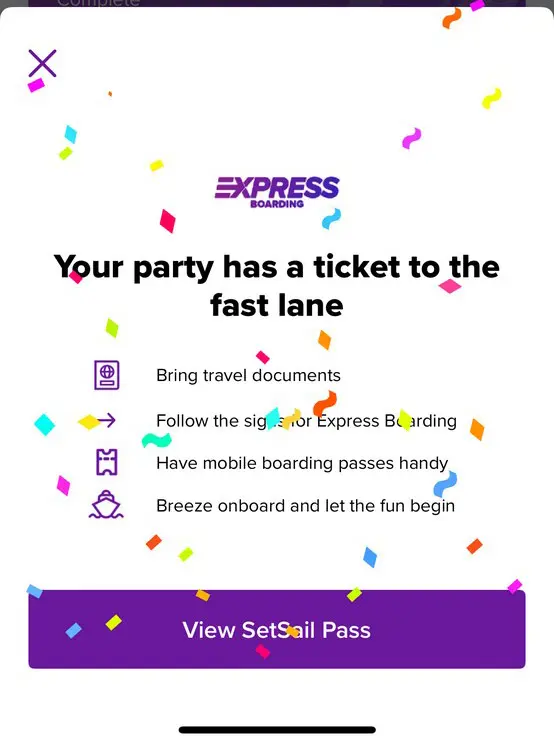 Notification of Express Boarding