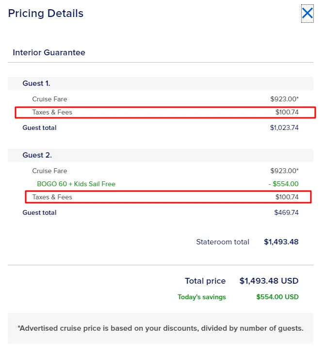 Taxes & fees