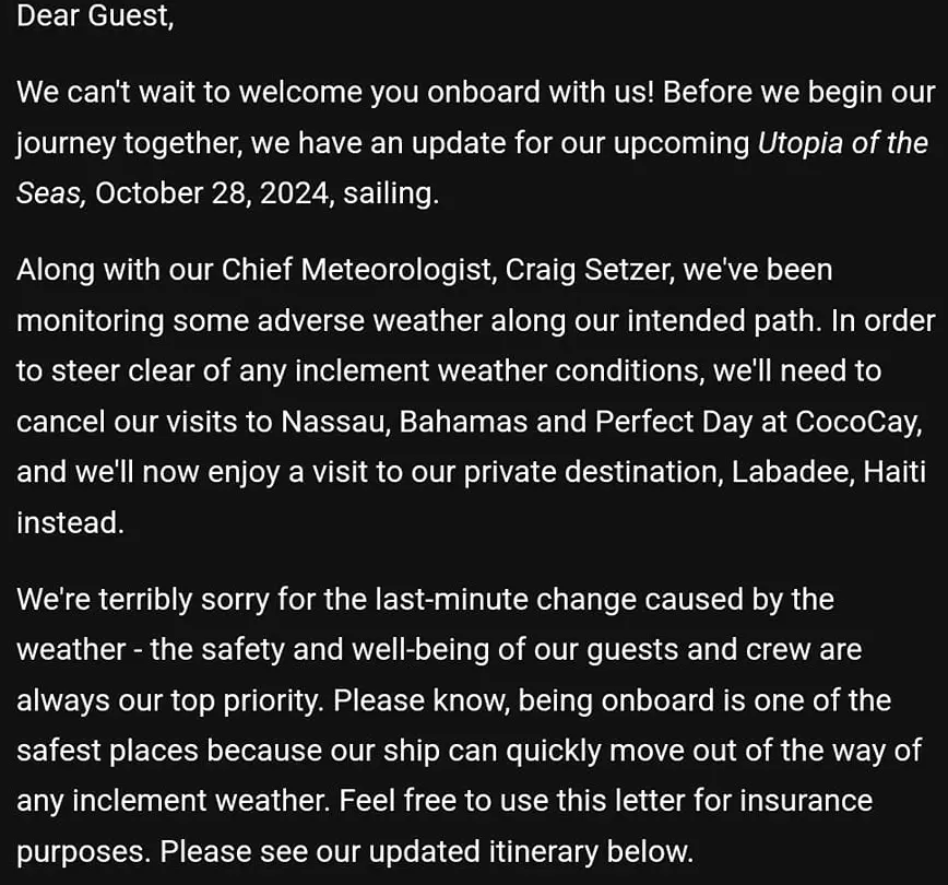 Email about Utopia change