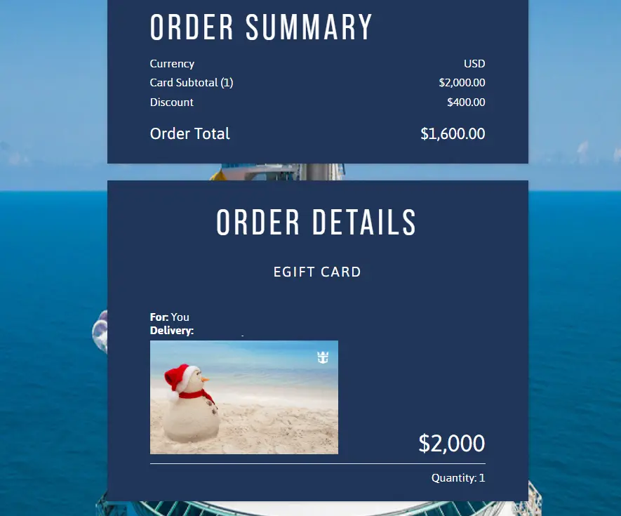 Gift card discount