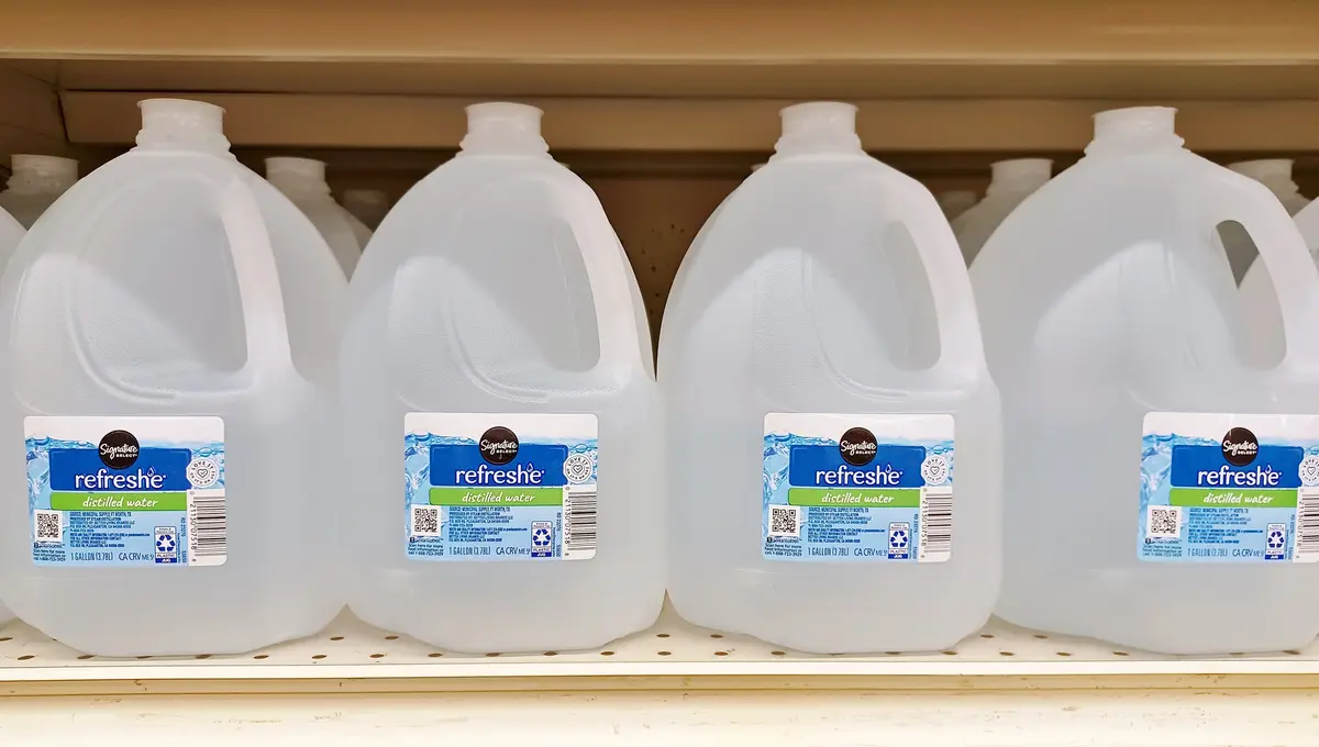 Distilled water gallon bottles