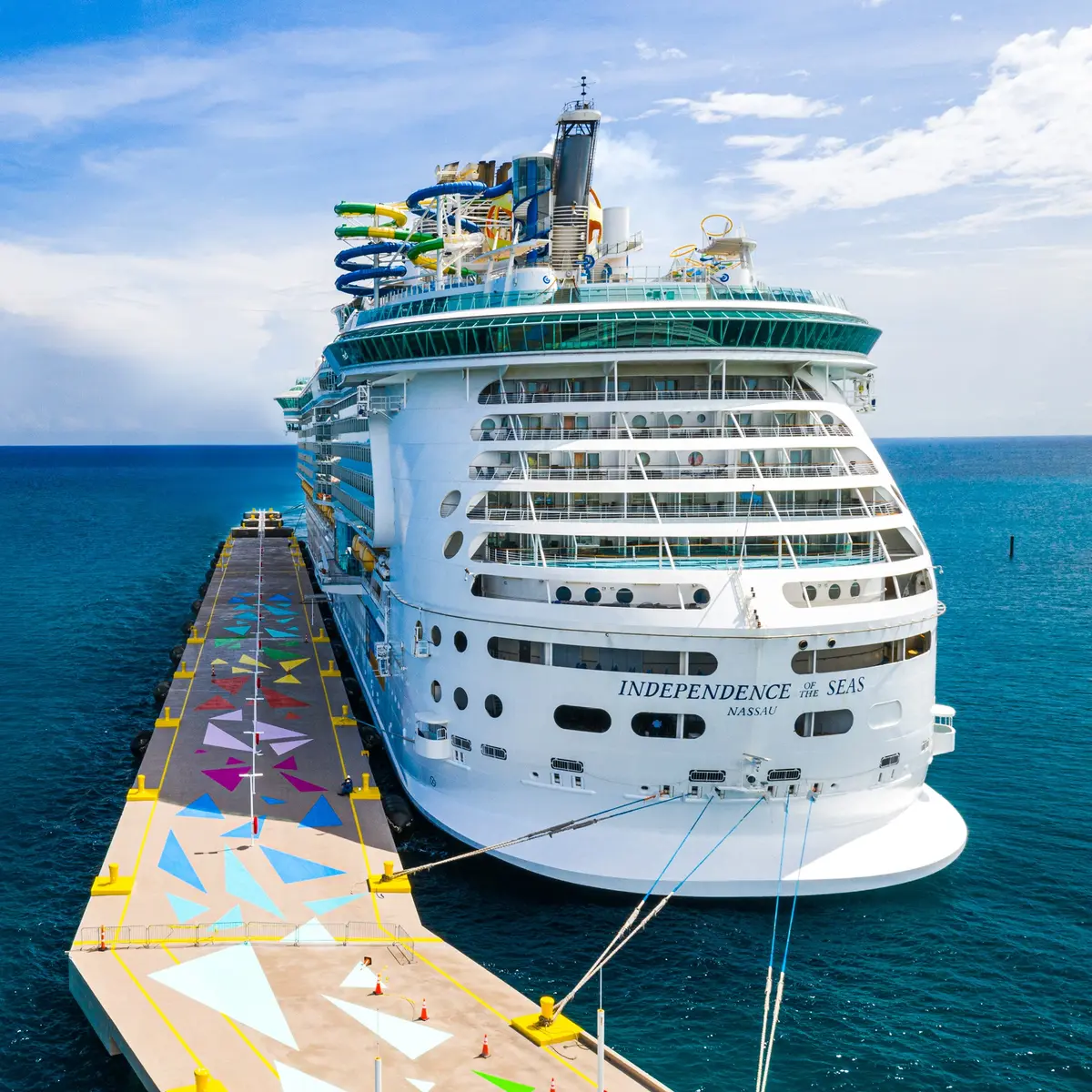 Independence of the Seas docked at CocoCay