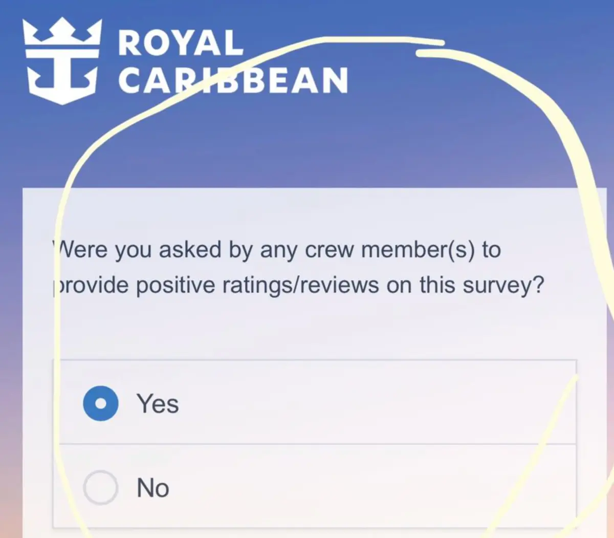 Survey question