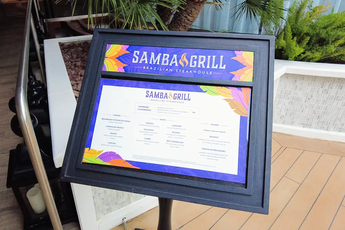 Samba Grill sign on Allure of the Seas