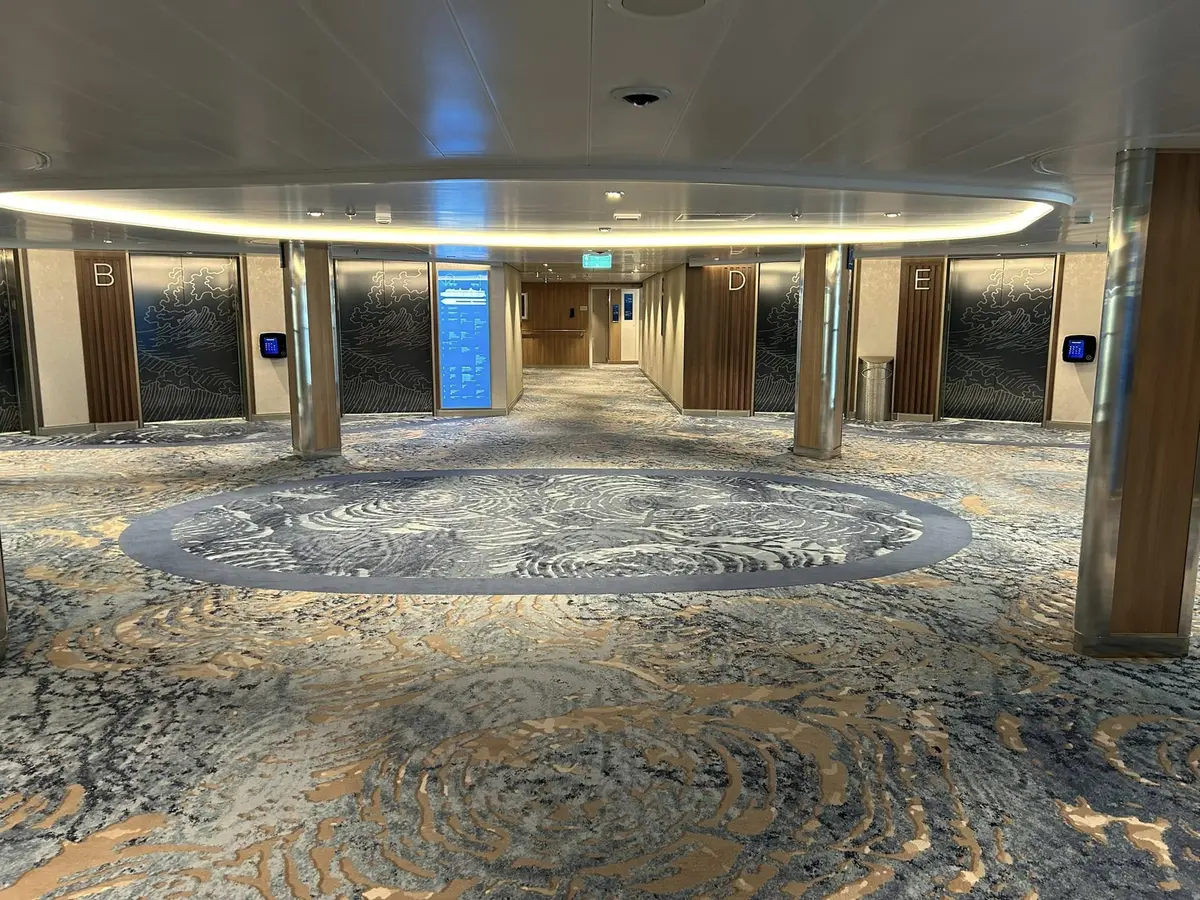 Elevator lobby on Icon of the Seas