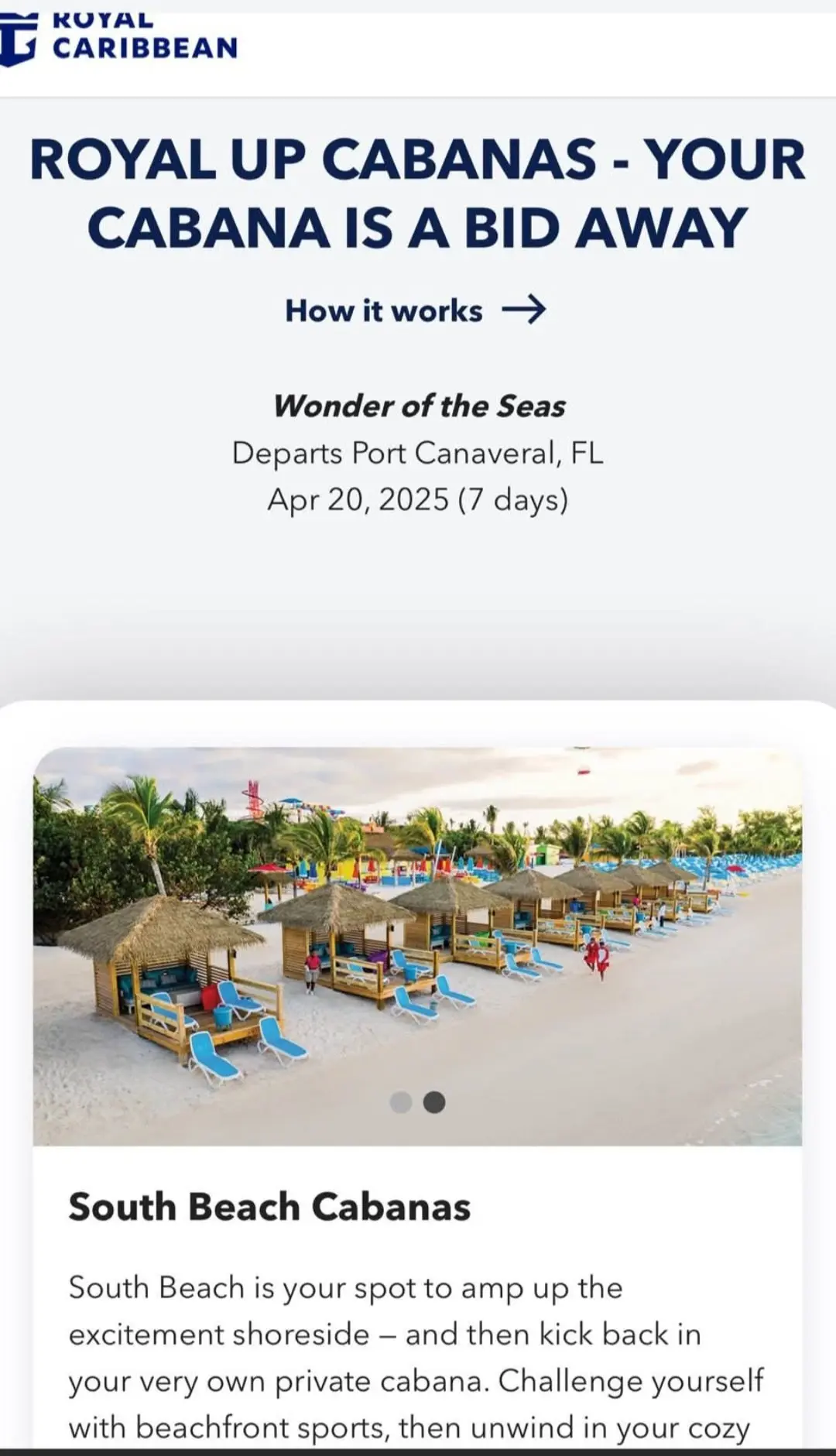 RoyalUp Cabana screenshot