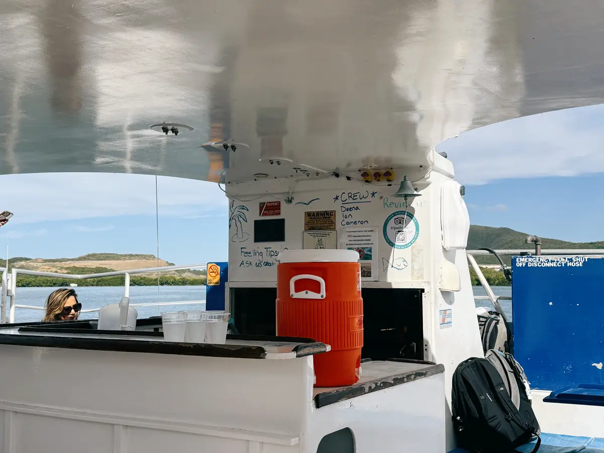 Ice water on the catamaran to St. John