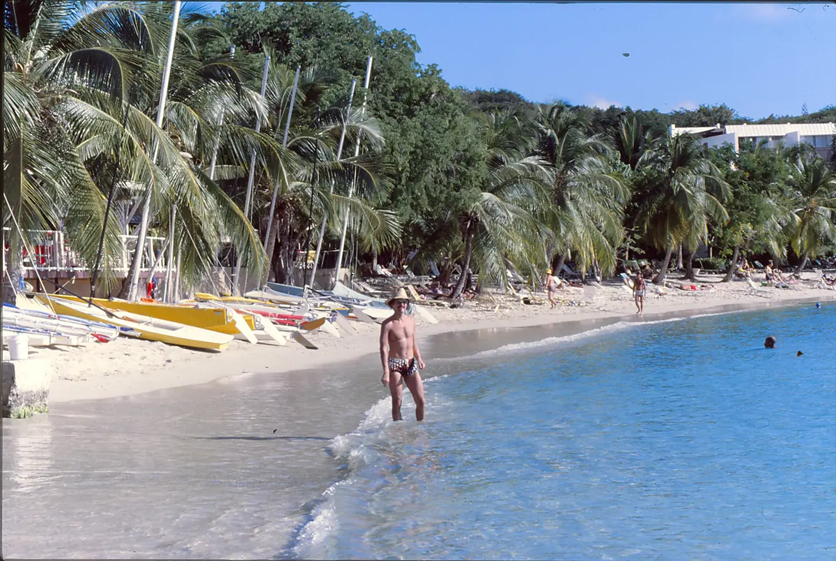 Caribbean beach in 70s