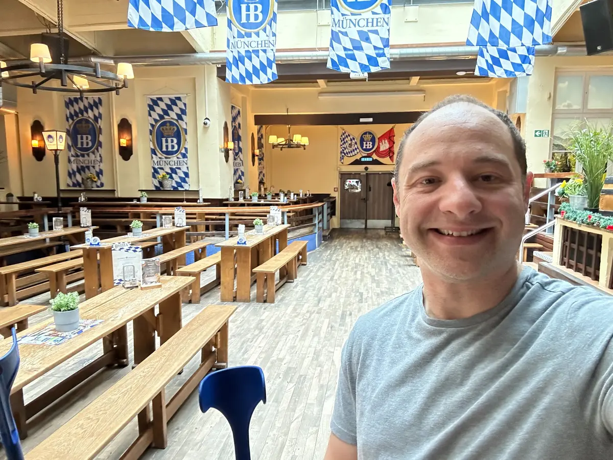 Matt in a beer garden