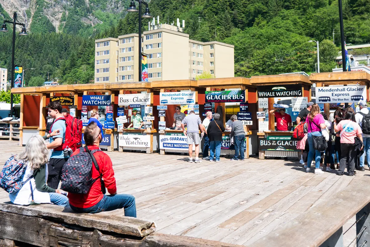 glacier bus sign in Juneau Alaska