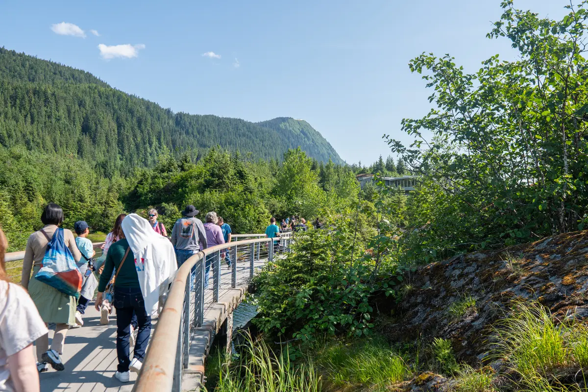 Hiking to Nugget Falls in Juneau