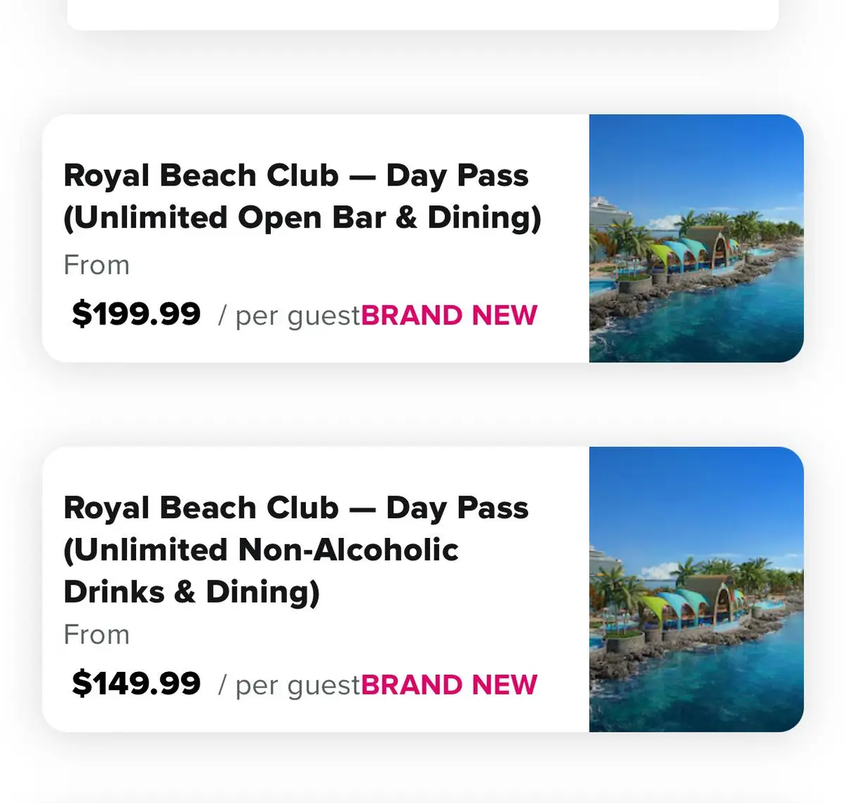 Day pass prices