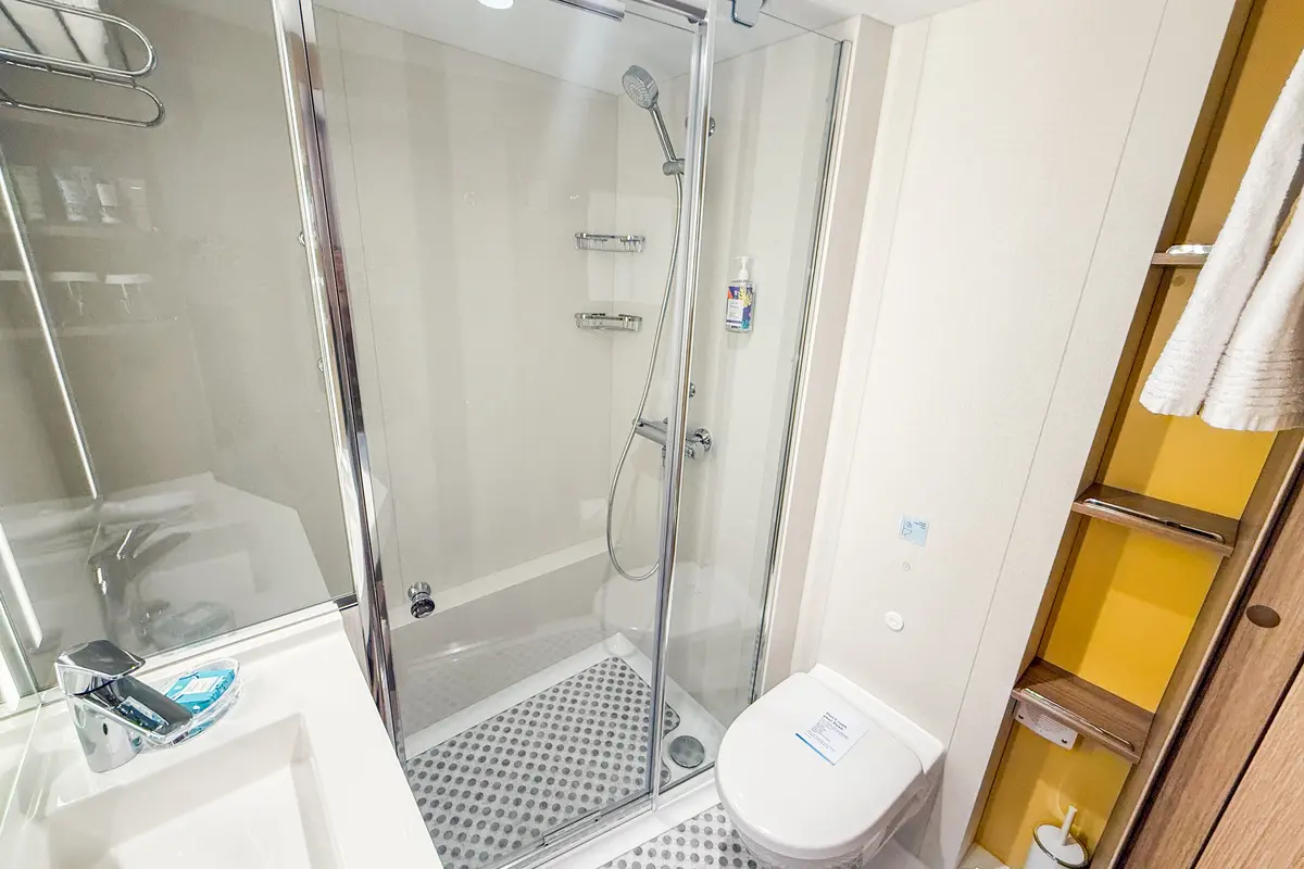 bathroom in Star of the Seas cabin