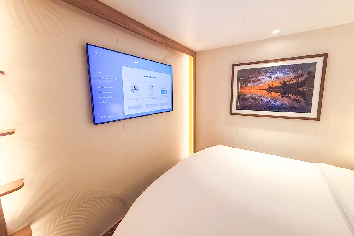 TV in Star of the Seas interior cabin