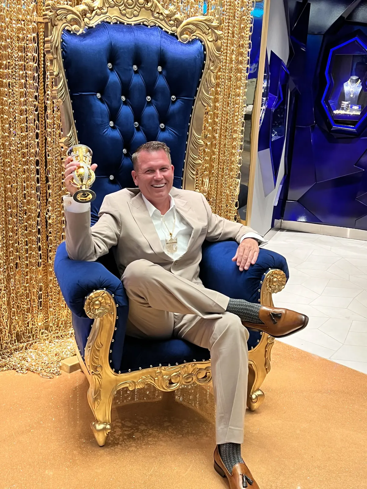 Man with Royal Bling cup