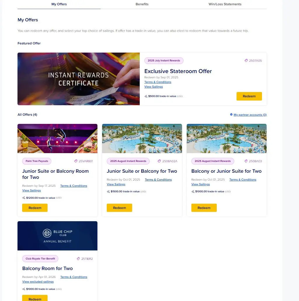 Casino reward offers