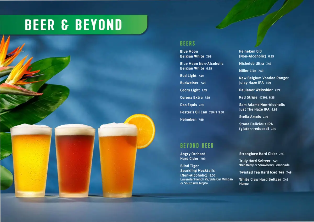 Beer menu