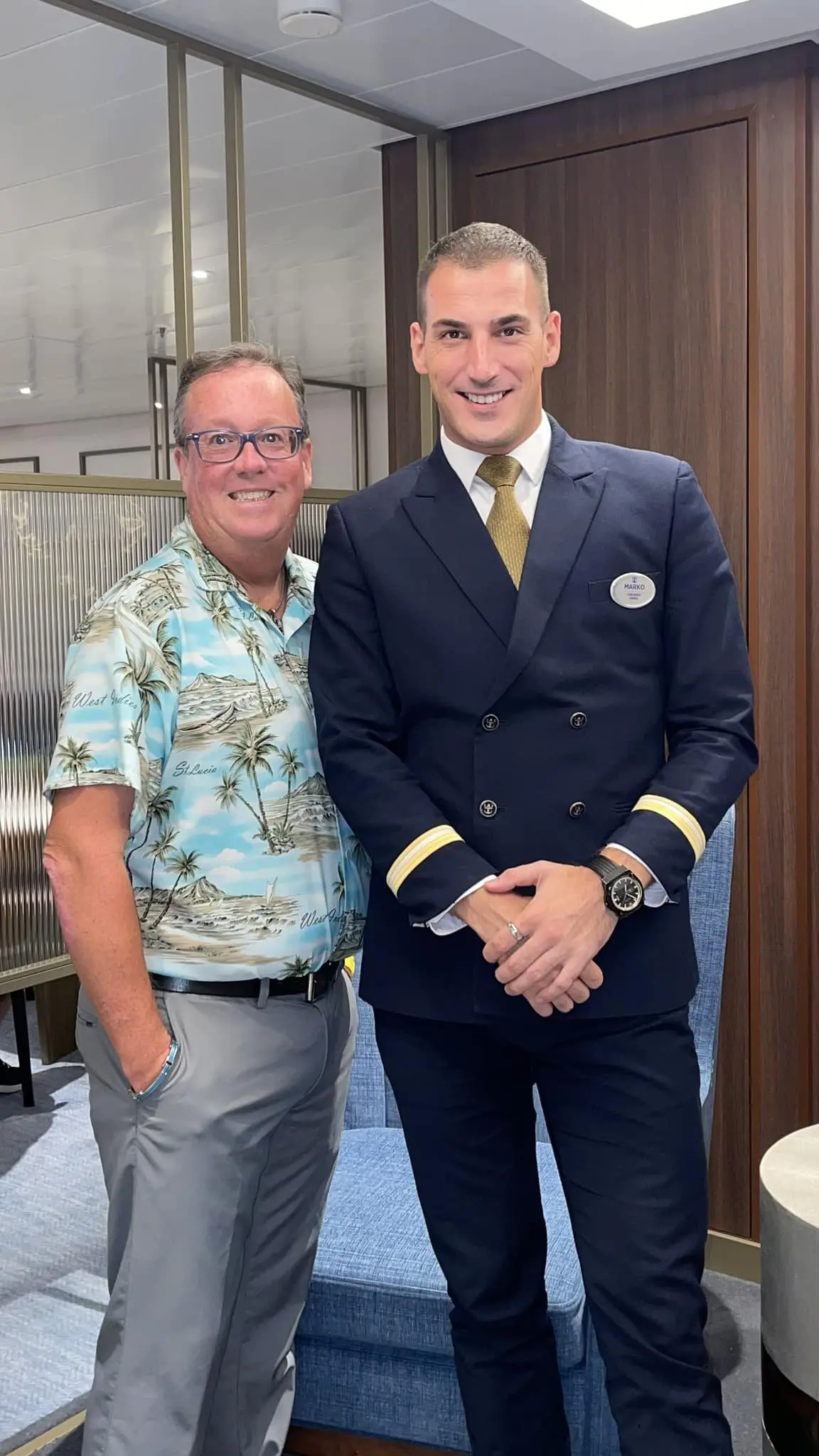 Greg with crew member