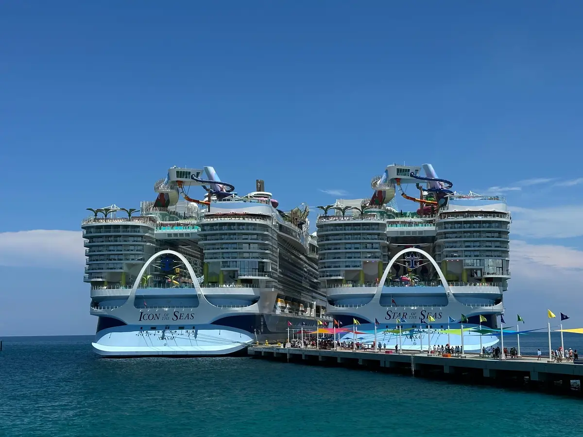 Icon of the Seas, left. Star of the Seas, right.