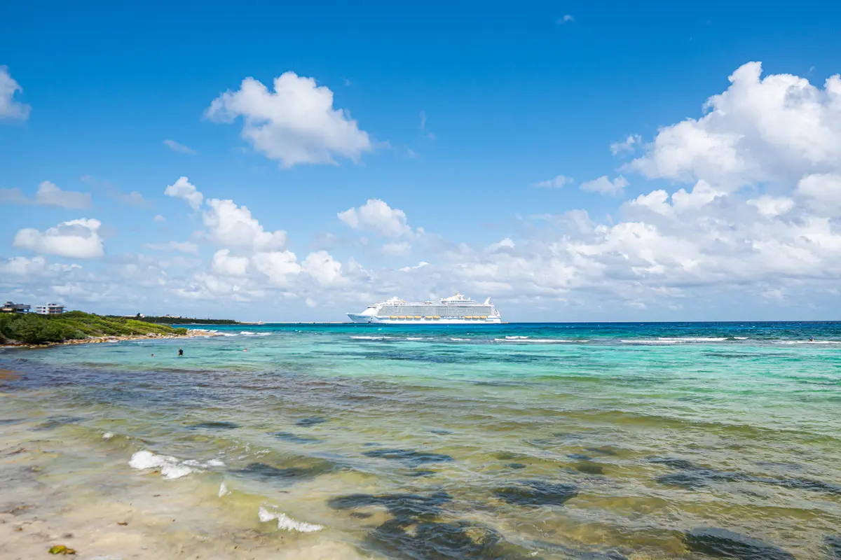 View of Symphony of the Seas from Costa Maya