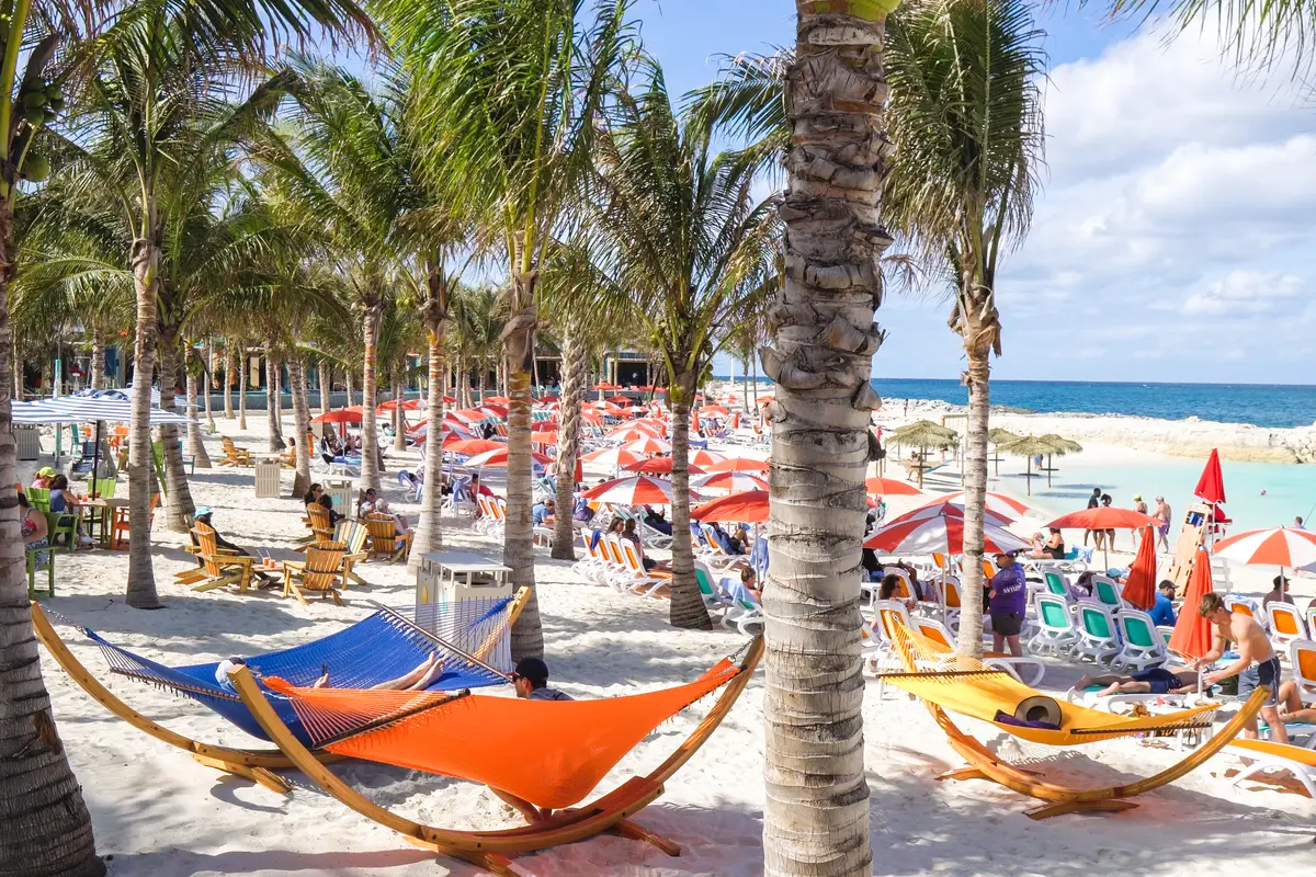 hammocks on the beach at Hideaway Beach